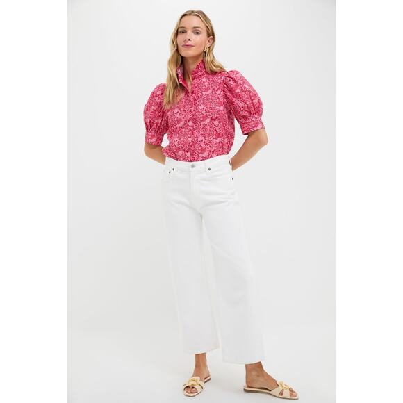 HYACINTH HOUSE Red & Pink Viney Floral Louisa Blouse Size M NWT - Picture 4 of 8